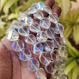 20/PCS LOT, FINE QUALITY OF AB FINISH GLASS CRYSTAL ROUND FLAT SHAPE SIZE ABOUT 16MM