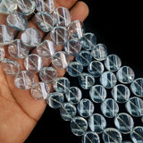 20/PCS LOT, FINE QUALITY OF AB FINISH GLASS CRYSTAL ROUND FLAT SHAPE SIZE ABOUT 16MM