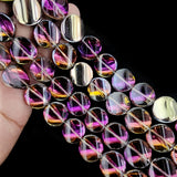 20/PCS LOT, FINE QUALITY OF AB FINISH GLASS CRYSTAL ROUND FLAT SHAPE SIZE ABOUT 16MM