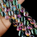 20/PCS LOT, FINE QUALITY OF AB FINISH GLASS CRYSTAL ROUND FLAT SHAPE SIZE ABOUT 16MM