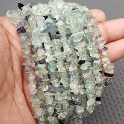 1 STRING/LINE PACK OF UNCUT FLOURITE UNCUT CHIPS BEADS