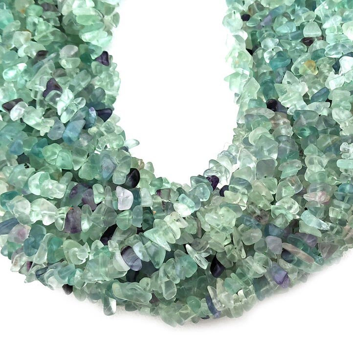 1 STRING/LINE PACK OF UNCUT FLOURITE UNCUT CHIPS BEADS