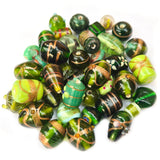 200 GRAMS PACK' GREEN TONE FANCY LAMPWORK BEAD MIX
