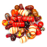 200 GRAMS PACK' RED TONE FANCY LAMPWORK BEAD MIX