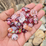 200 GRAMS PACK' PINK TONE FANCY LAMPWORK BEAD MIX