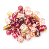 200 GRAMS PACK' PINK TONE FANCY LAMPWORK BEAD MIX