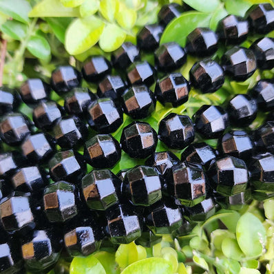 SUPER QUALITY' ROUND FACETED' 10 MM FIRE POLISHED GLASS BEADS' APPROX 27-28 BEADS SOLD BY PER LINE PACK