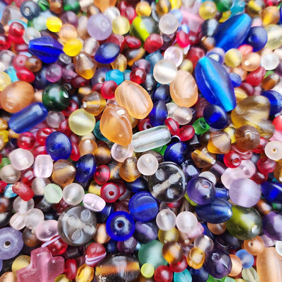 100 GRAMS PACK' ASSORTED PACK OF FROST MATT FINISH GLASS BEADS