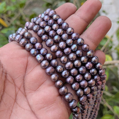 1 STRING PACK' BEAD COUNT' 62-64 PIECES' REAL FRESHWATER PEARL SIZE APPROX' 7-9 MM