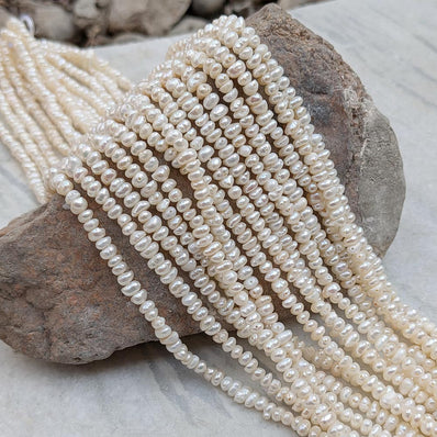 1 STRING PACK' BEAD COUNT' 146-148 PIECES' REAL FRESHWATER PEARL SIZE APPROX' 3-5 MM