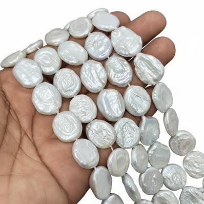 1 STRING PACK' BEAD COUNT' 26-28 PIECES' REAL FRESHWATER PEARL SIZE APPROX' 15-17 MM