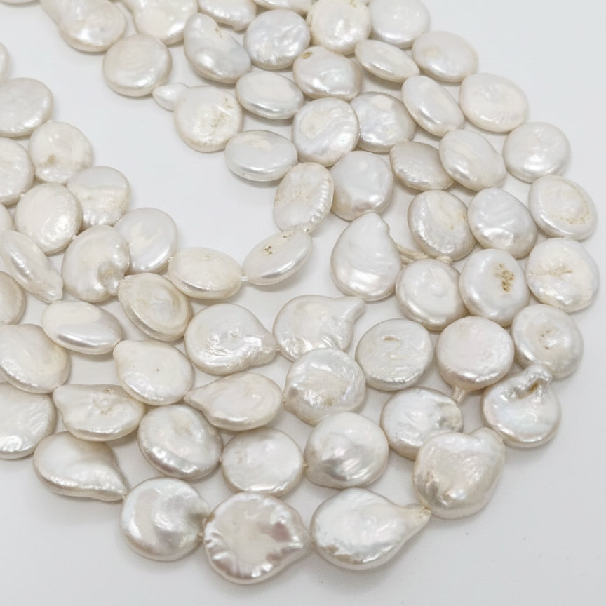 1 STRING PACK' BEAD COUNT' 26-28 PIECES' REAL FRESHWATER PEARL SIZE APPROX' 12-14 MM