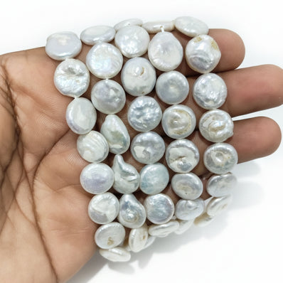 1 STRING PACK' BEAD COUNT' 26-28 PIECES' REAL FRESHWATER PEARL SIZE APPROX' 12-14 MM