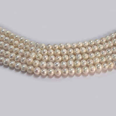 High-quality Freshwater Pearl Beads with natural shine and smooth texture. Perfect for necklaces, bracelets, and premium jewelry making. Ideal for designers and DIY creators. 4.5mm Approximately size Sold Per Line, About  80 Beads