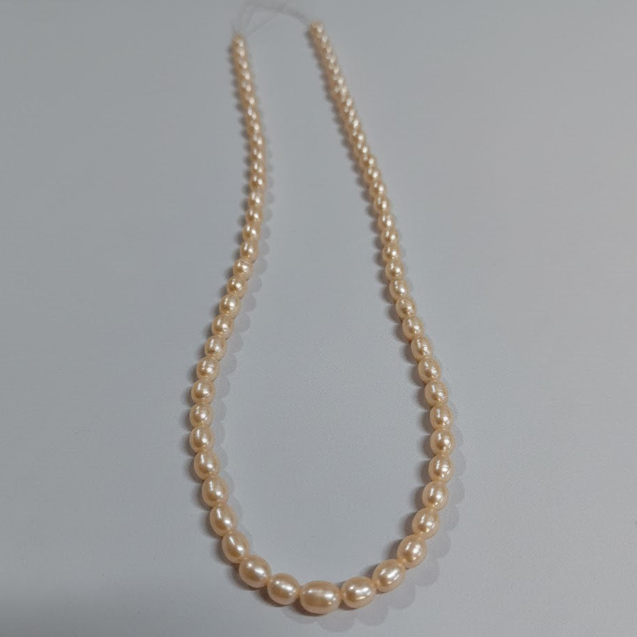 High-quality Freshwater Pearl Beads with natural shine and smooth texture. Perfect for necklaces, bracelets, and premium jewelry making. Ideal for designers and DIY creators.  Approximately size Sold Per Line, About   Beads