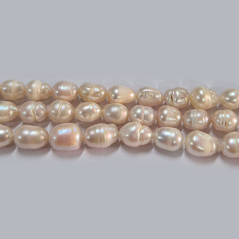 High-quality Freshwater Pearl Beads with natural shine and smooth texture. Perfect for necklaces, bracelets, and premium jewelry making. Ideal for designers and DIY creators. 8~11 Approximately size Sold Per Line, About  39~40 Beads