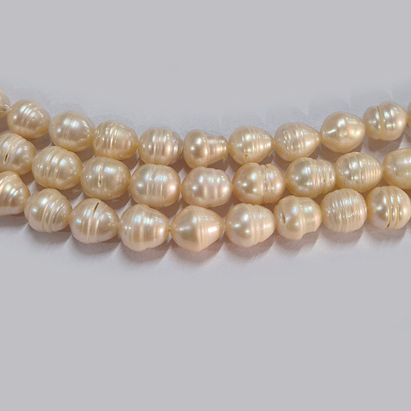 High-quality Freshwater Pearl Beads with natural shine and smooth texture. Perfect for necklaces, bracelets, and premium jewelry making. Ideal for designers and DIY creators. 8~10mm Approximately size Sold Per Line, About  39~40 Beads