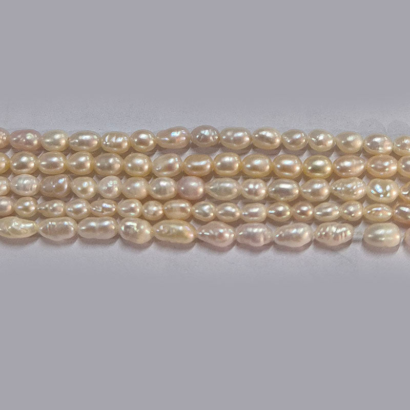High-quality Freshwater Pearl Beads with natural shine and smooth texture. Perfect for necklaces, bracelets, and premium jewelry making. Ideal for designers and DIY creators. 4~6mm Approximately size Sold Per Line, About  67~68 Beads
