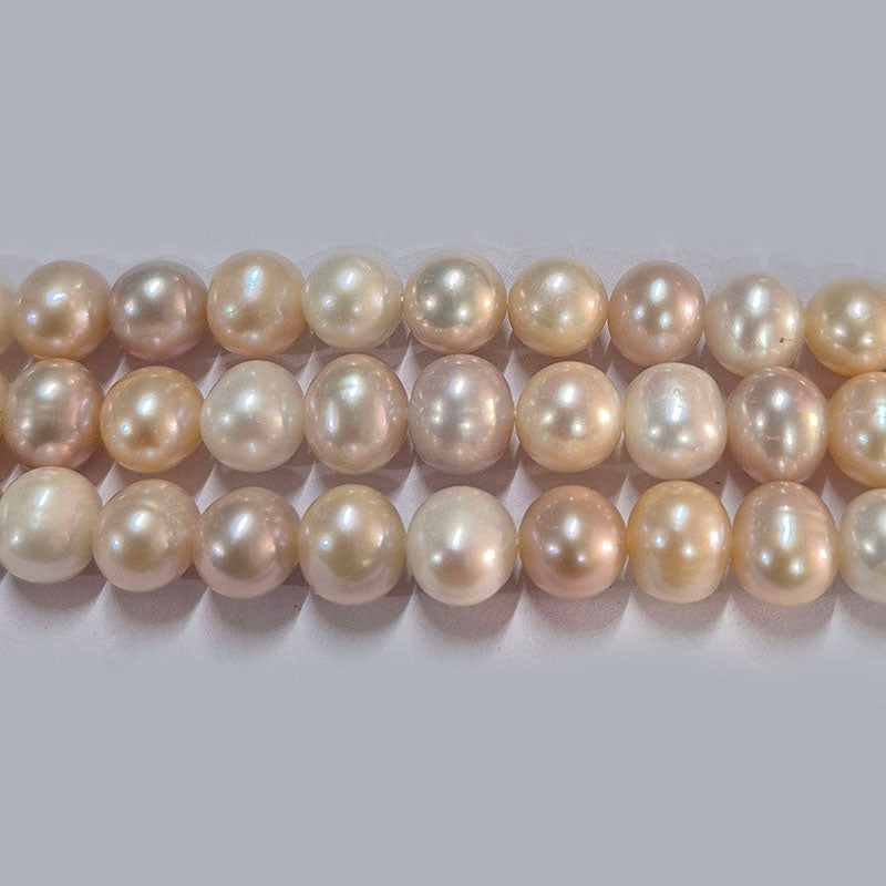 High-quality Freshwater Pearl Beads with natural shine and smooth texture. Perfect for necklaces, bracelets, and premium jewelry making. Ideal for designers and DIY creators. 9~10 Approximately size Sold Per Line, About  47~48 Beads
