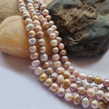 Freshwater, Pear, Real, Pearl, Sold, Per, Line, about,  68 Beads, String, Potato Natural, Color Size, Approximately 5mm