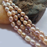 Freshwater, Pear, Real, Pearl, Sold, Per, Line, about,  44 Beads, String, Oval Natural, Color Size, Approximately 6x10mm