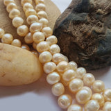 Freshwater, Pear, Real, Pearl, Sold, Per, Line, about,  48 Beads, String, Potato Natural, Color Size, Approximately 10~11mm