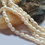 Freshwater, Pear, Real, Pearl, Sold, Per, Line, about,  42 Beads, String, Oval Natural, Color Size, Approximately 7~10mm