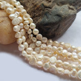 Freshwater, Pear, Real, Pearl, Sold, Per, Line, about,  65 Beads, String, Nugget Natural, Color Size, Approximately 6~7mm