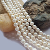 Freshwater, Pear, Real, Pearl, Sold, Per, Line, about,  63 Beads, String, Potato Natural, Color Size, Approximately 6~8mm