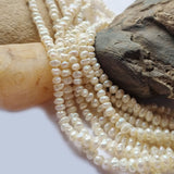 Freshwater, Pear, Real, Pearl, Sold, Per, Line, about,  140 Beads, String, Rondelle Natural, Color Size, Approximately 4~5mm