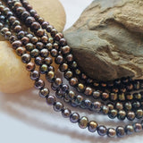 Freshwater, Pear, Real, Pearl, Sold, Per, Line, about,  84 Beads, String, Round, Black, Pearl Natural, Color Size, Approximately 6~6mm