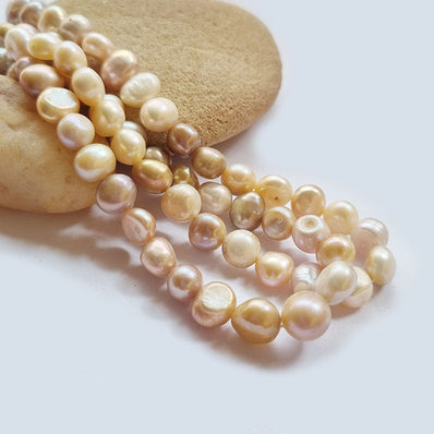 Freshwater, Pear, Real, Pearl, Sold, Per, Line, about,  39 Beads, String, Potato Natural, Color Size, Approximately 9~11mm