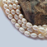 Freshwater, Pear, Real, Pearl, Sold, Per, Line, about,  38 Beads, String, Oval Natural, Color Size, Approximately 7x10mm