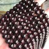 Garnet, 10mm Round Gemstone Beads Per Line Approx 38 Beads
