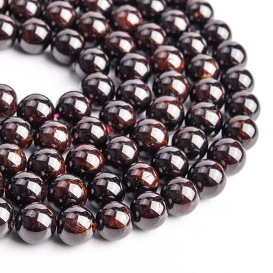 Garnet 8mm Semi Precious Round Beads with smooth polish and rich natural (Authentic)  perfect for bracelets, malas, and premium DIY jewelry projects. Sold Per Line  48~49 beads