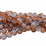 1 Long String about 32 inches long, approx. 100~103 Beads in string, Fine quality of 8mm Size dual Color Crackle Glass beads for jewelry making. Brown Tone