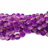 1 Long String about 32 inches long, approx. 100~103 Beads in string, Fine quality of 8mm Size dual Color Crackle Glass beads for jewelry making. Purple and brown tone