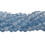 1 Long String about 32 inches long, approx. 100~103 Beads in string, Fine quality of 8mm Size dual Color Crackle Glass beads for jewelry making. Sky Blue color