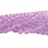 1 Long String about 32 inches long, approx. 100~103 Beads in string, Fine quality of 8mm Size dual Color Crackle Glass beads for jewelry making. Lavendar color