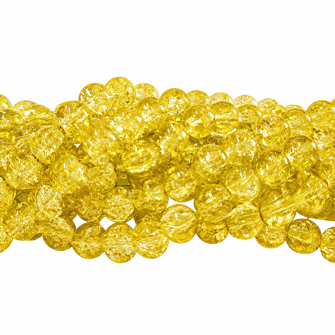 1 Long String about 32 inches long, approx. 100~103 Beads in string, Fine quality of 8mm Size dual Color Crackle Glass beads for jewelry making. Yellow color