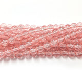 1 Long String about 32 inches long, approx. 100~103 Beads in string, Fine quality of 8mm Size dual Color Crackle Glass beads for jewelry making. Rose Pink Color