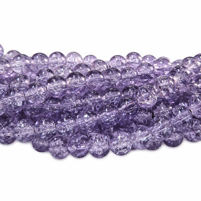 1 Long String about 32 inches long, approx. 100~103 Beads in string, Fine quality of 8mm Size dual Color Crackle Glass beads for jewelry making. Violet color