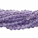 1 Long String about 32 inches long, approx. 100~103 Beads in string, Fine quality of 8mm Size dual Color Crackle Glass beads for jewelry making. Violet color