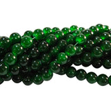 8mm Jelly Glass Beads – Smooth Translucent Beads (Approx 100 Beads/Strand) Green color