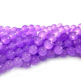 8mm Jelly Glass Beads – Smooth Translucent Beads (Approx 100 Beads/Strand) Dark Lavendar color