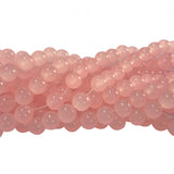 8mm Jelly Glass Beads – Smooth Translucent Beads (Approx 100 Beads/Strand) Pink color