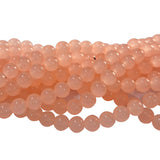 8mm Jelly Glass Beads – Smooth Translucent Beads (Approx 100 Beads/Strand) Peach Color
