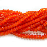 6x4mm Rondelle Jelly Glass Beads – Donut Shape Translucent Beads (Approx 180~185 Beads/Strand) Orange color