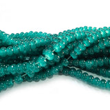 6x4mm Rondelle Jelly Glass Beads – Donut Shape Translucent Beads (Approx 180~185 Beads/Strand) Teal color