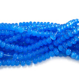 6x4mm Rondelle Jelly Glass Beads – Donut Shape Translucent Beads (Approx 180~185 Beads/Strand) Blue Color